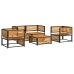 Set de sofás de jardín con cojines 5 pzas madera maciza acacia