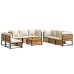 Set de sofás de jardín con cojines 9 pzas madera maciza acacia
