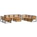 Set de sofás de jardín con cojines 9 pzas madera maciza acacia