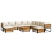 Set de sofás de jardín con cojines 11 pzas madera maciza acacia