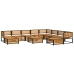 Set de sofás de jardín con cojines 11 pzas madera maciza acacia