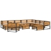 Set de sofás de jardín con cojines 12 pzas madera maciza acacia