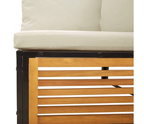 Set de sofás de jardín con cojines 12 pzas madera maciza acacia