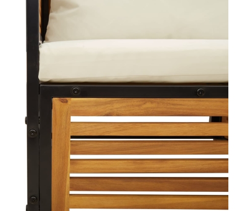 Set de sofás de jardín con cojines 12 pzas madera maciza acacia