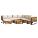 Set de sofás de jardín con cojines 9 pzas madera maciza acacia