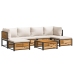 Set de sofás de jardín con cojines 7 pzas madera maciza acacia