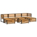 Set de sofás de jardín con cojines 7 pzas madera maciza acacia