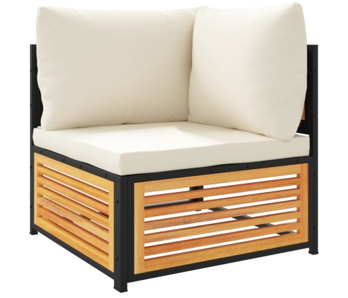 Set de sofás de jardín con cojines 7 pzas madera maciza acacia