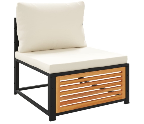 Set de sofás de jardín con cojines 7 pzas madera maciza acacia