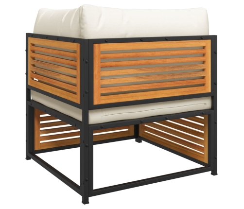 Set de sofás de jardín con cojines 7 pzas madera maciza acacia