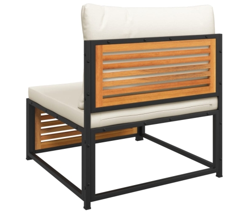 Set de sofás de jardín con cojines 7 pzas madera maciza acacia