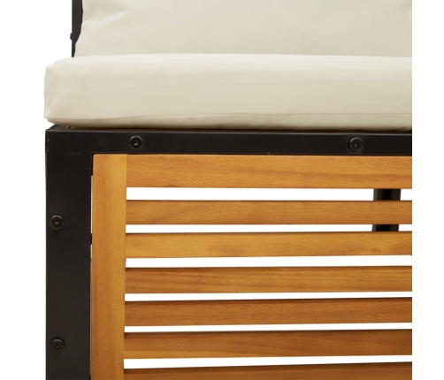 Set de sofás de jardín con cojines 7 pzas madera maciza acacia