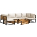 Set de sofás de jardín con cojines 7 pzas madera maciza acacia