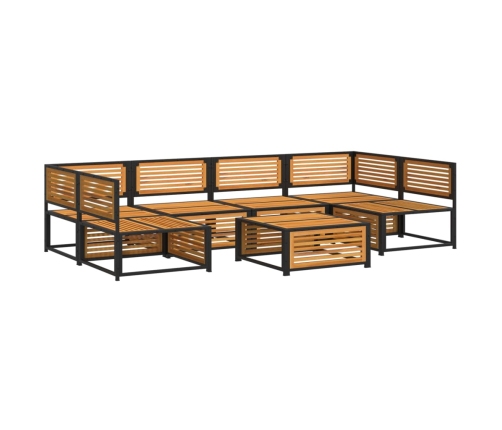 Set de sofás de jardín con cojines 7 pzas madera maciza acacia