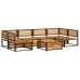 Set de sofás de jardín con cojines 7 pzas madera maciza acacia