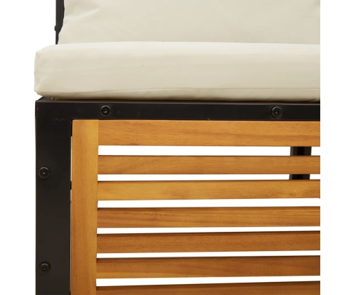 Set de sofás de jardín con cojines 5 pzas madera maciza acacia