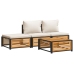 Set sofás de jardín con cojines 4 pzas madera maciza de acacia
