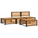 Set sofás de jardín con cojines 4 pzas madera maciza de acacia