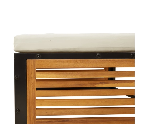 Set sofás de jardín con cojines 4 pzas madera maciza de acacia