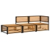 Set de sofás de jardín con cojines 3 pzas madera maciza acacia