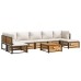 Set de sofás de jardín con cojines 8 pzas madera maciza acacia