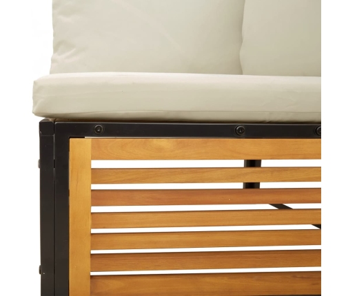 Set de sofás de jardín con cojines 8 pzas madera maciza acacia