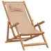 vidaXL Sillas de playa plegables 2 unidades tela y madera maciza taupe