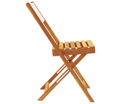 Sillas jardín plegables 6 uds tela madera maciza y tela crema