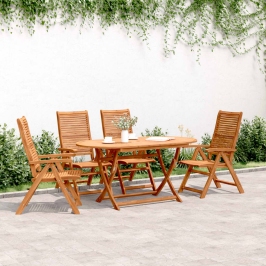 Sillas jardín reclinables 4uds madera maciza acacia 56x72x107cm