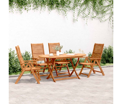 Sillas jardín reclinables 4uds madera maciza acacia 56x72x107cm