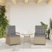 Sillones reclinables de jardín 2 uds ratán sintético beige