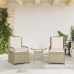 Sillones reclinables de jardín 2 uds ratán sintético beige