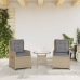 Sillones reclinables de jardín 2 uds ratán sintético beige