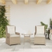 Sillones reclinables de jardín 2 uds ratán sintético beige