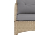 Silla mecedora de jardín con cojines ratán sintético beige