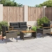 Set de sofás de jardín 4 pzas y cojines ratán sintético gris