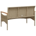 Banco de jardín y cojines ratán sintético beige 116x62,5x74 cm