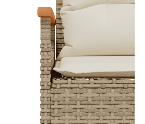 Juego de sofás de jardín con cojines beige 3 pzas ratán PE