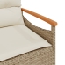 Juego de sofás de jardín con cojines beige 3 pzas ratán PE