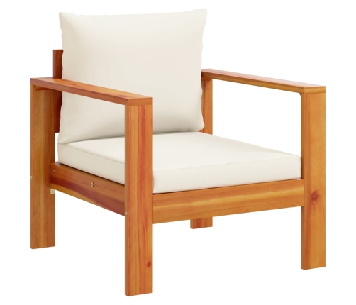 Set sofás de jardín con cojines 4 pzas madera maciza de acacia