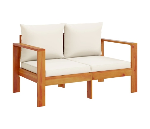 Set sofás de jardín con cojines 4 pzas madera maciza de acacia