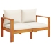 Set sofás de jardín con cojines 4 pzas madera maciza de acacia