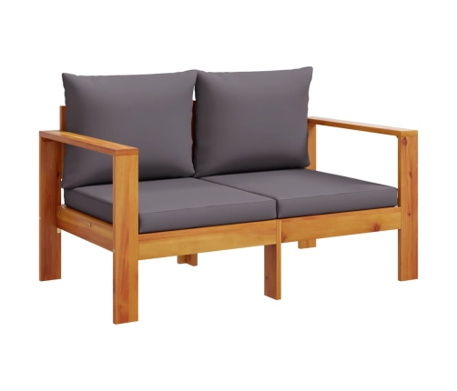 Set de sofás de jardín con cojines 5 pzas madera maciza acacia