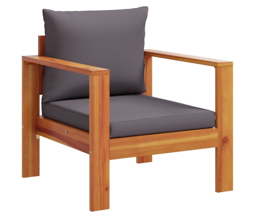 Set de sofás de jardín con cojines 5 pzas madera maciza acacia