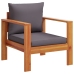 Set de sofás de jardín con cojines 5 pzas madera maciza acacia