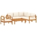 Set de sofás de jardín con cojines 5 pzas madera maciza acacia