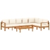 Set de sofás de jardín con cojines 5 pzas madera maciza acacia