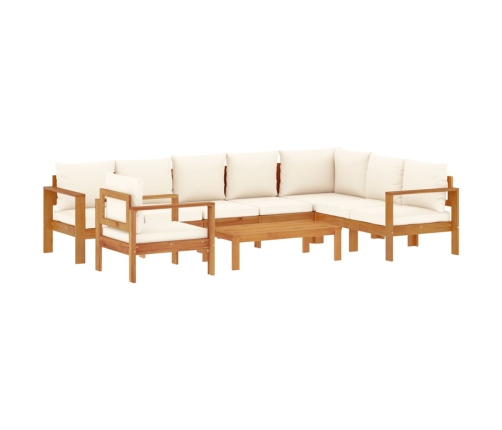 Set de sofás de jardín con cojines 6 pzas madera maciza acacia