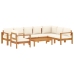 Set de sofás de jardín con cojines 6 pzas madera maciza acacia