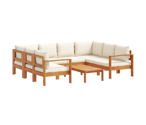 Set de sofás de jardín con cojines 6 pzas madera maciza acacia